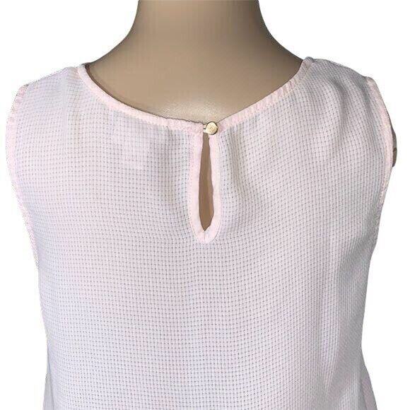 Merona Womens Blouse Shirt Top Pleated Ruffled Sleeveless Pullover Blush Pink XS - Picture 5 of 9